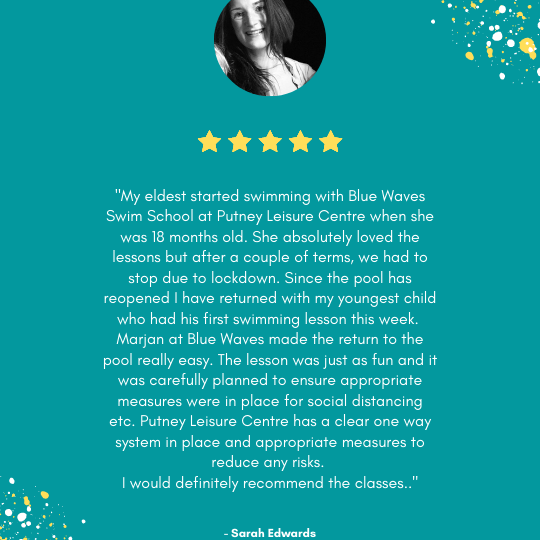 customer testimonial for post COVID-19 swim lessons