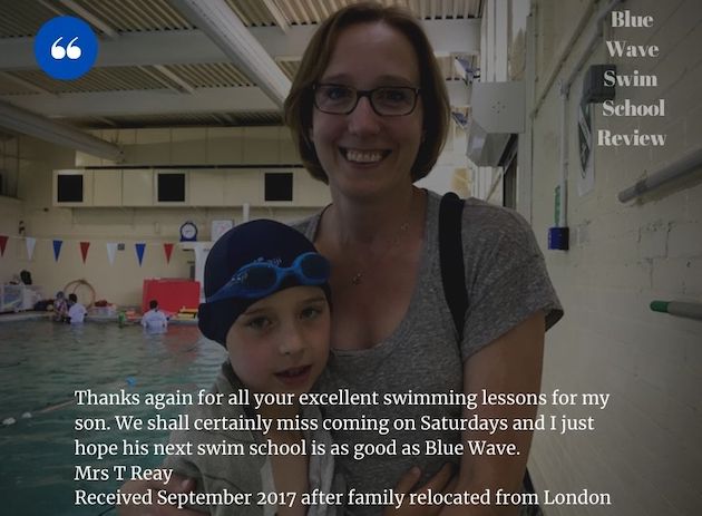 Client review of blue wave swim school swim lessons
