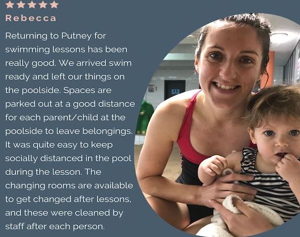 client testimonial for baby swimming in Putney